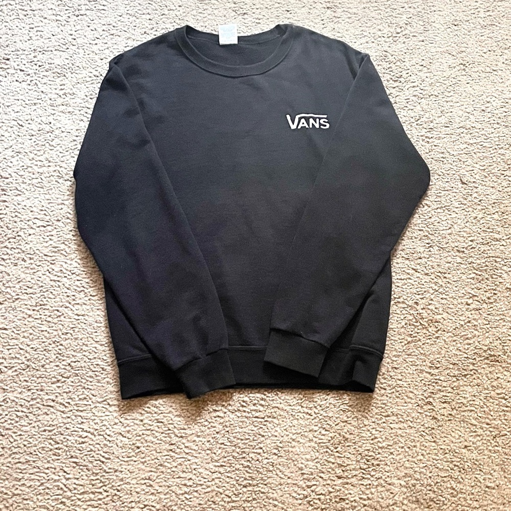 Vans Black Crewneck women’s Sweater with classic Van’s logo in a size small.